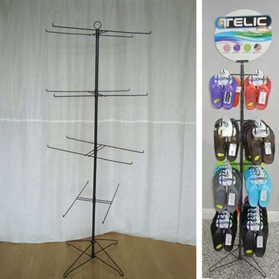 Επί παραγγελία ράφι επίδειξης κλωστών παπουτσιών στάσεων πατωμάτων μετάλλων πτώσεων κτυπήματος παντοφλών